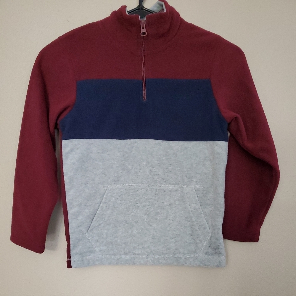 Childrens Place Small Size 5 Size 6 Maroon Navy Blue Gray Fleece Sweatshirt Boys